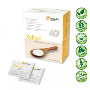 MIRADENT Xylitol Zuckerersatz Pulver Sachets